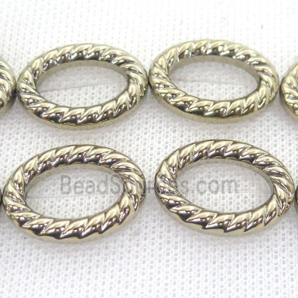 Hematite oval beads, pyrite color