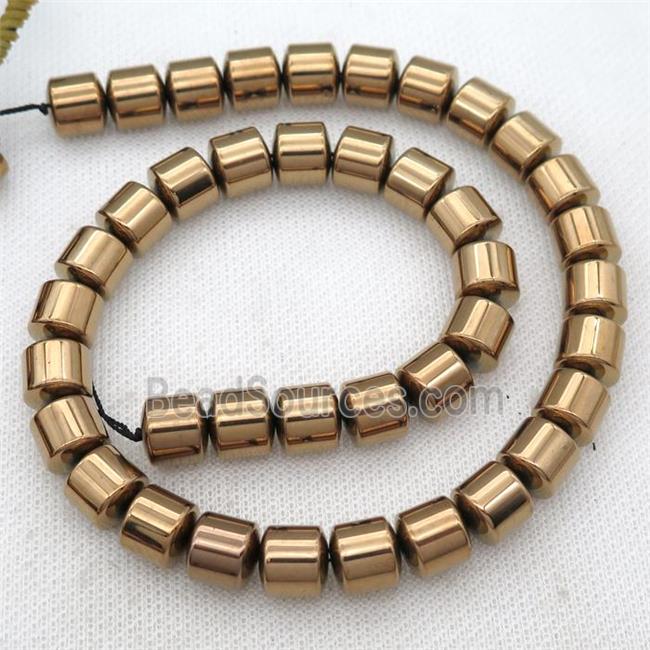 bronze Hematite tube beads