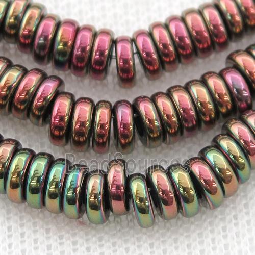 Hematite heishi beads, multicolor