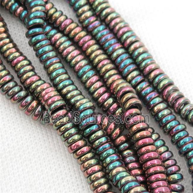 Hematite heishi beads, multicolor