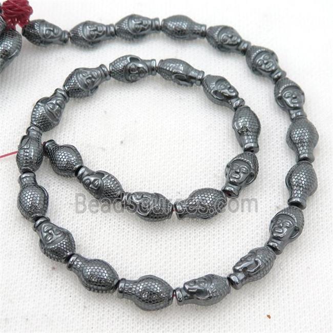 black Hematite buddha beads