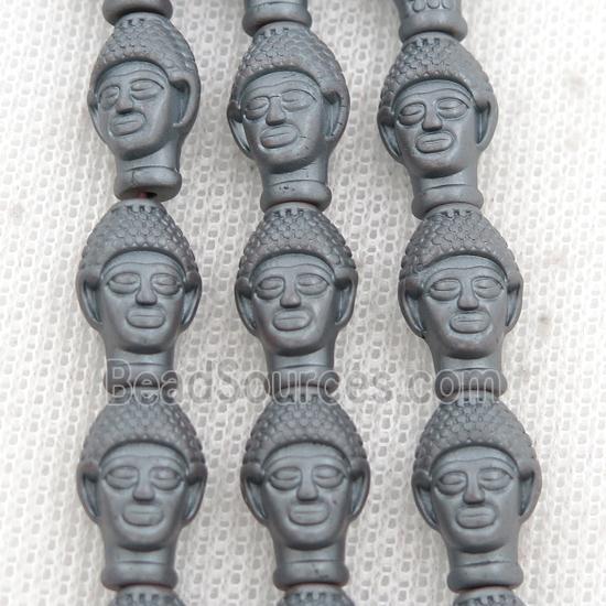 matte black Hematite buddha beads