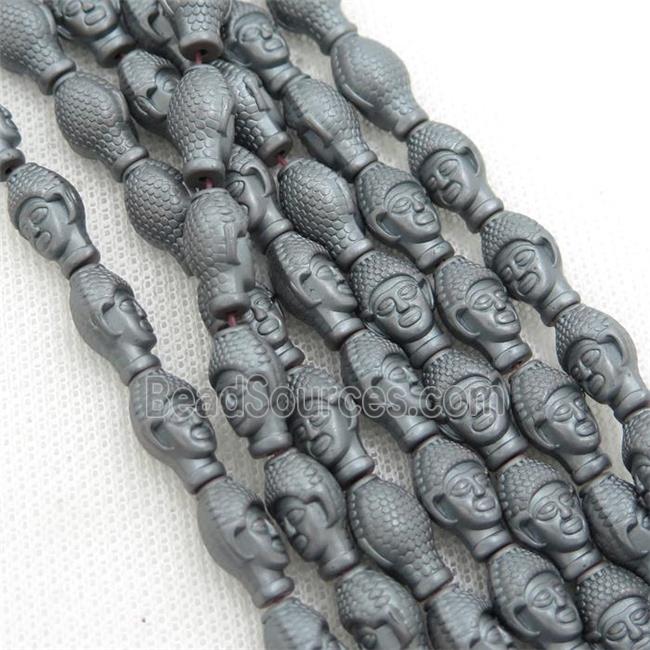 matte black Hematite buddha beads