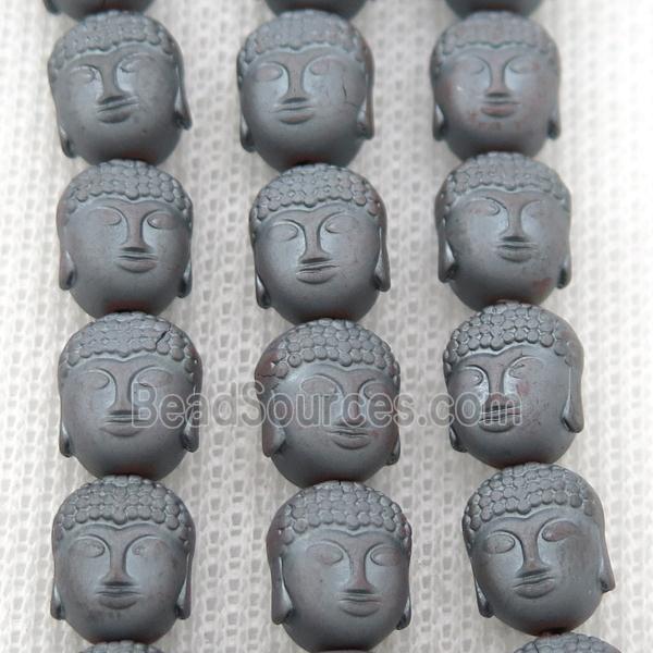 matte black Hematite buddha beads