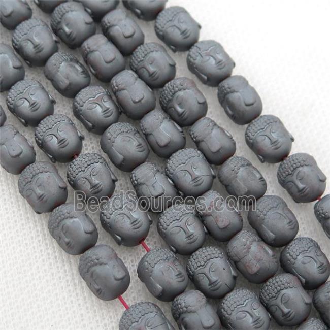 matte black Hematite buddha beads