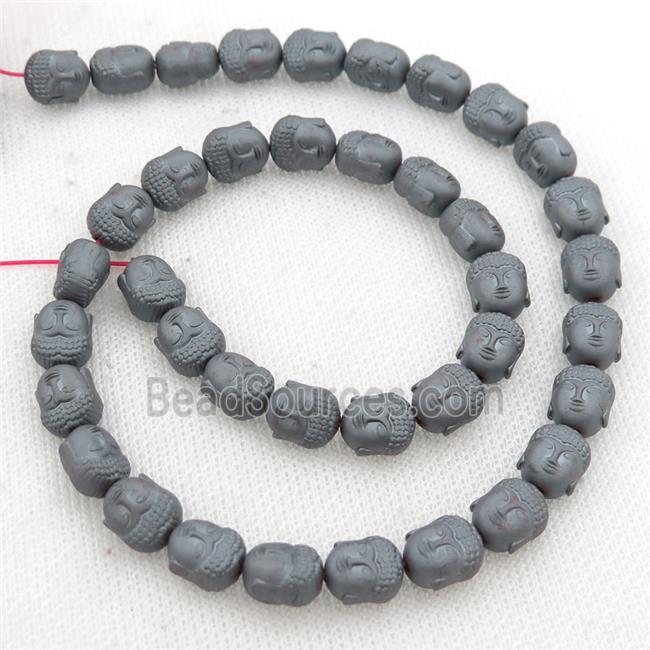 matte black Hematite buddha beads