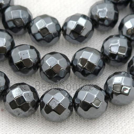 black Hematite beads, faceted round