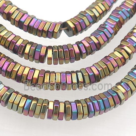 Hematite Hexagon Beads Multicolor Electroplated