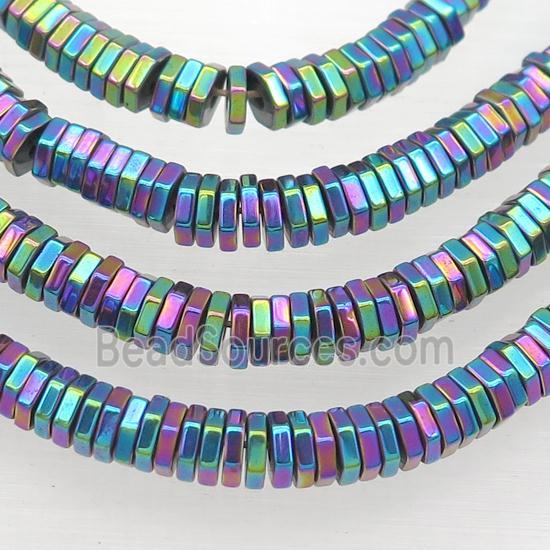 Hematite Hexagon Beads Rainbow Electroplated