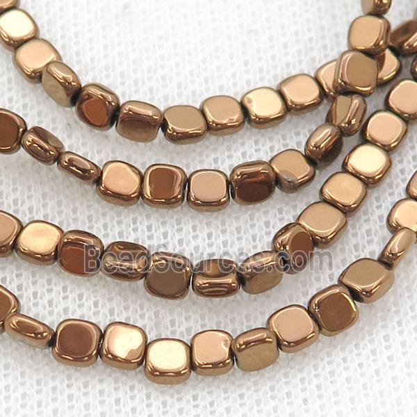 Hematite Beads Square Brown