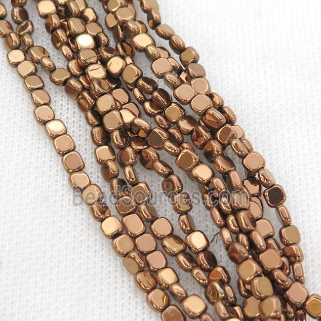 Hematite Beads Square Brown