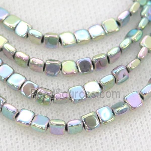 Hematite Beads Square Multicolor