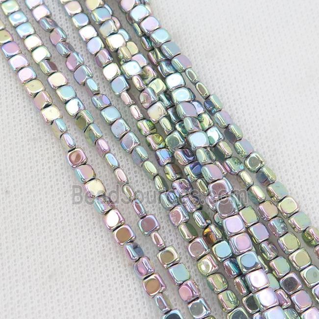 Hematite Beads Square Multicolor