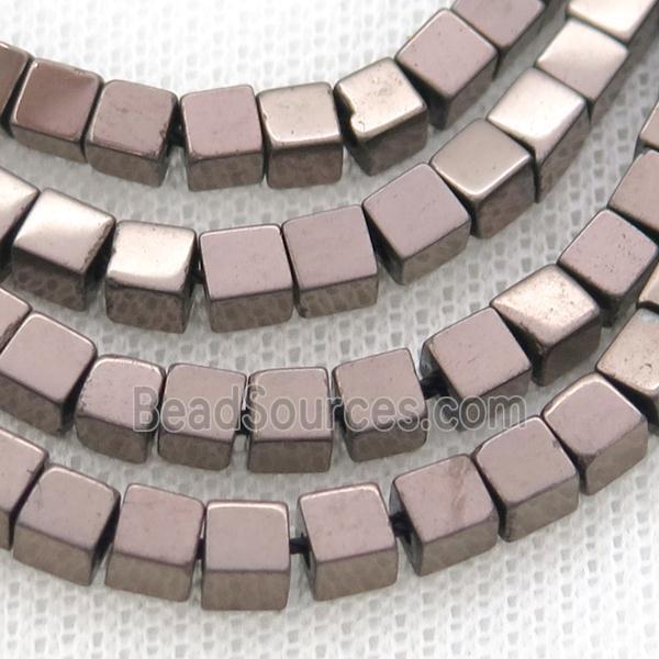 Chocolate Hematite Cube Beads