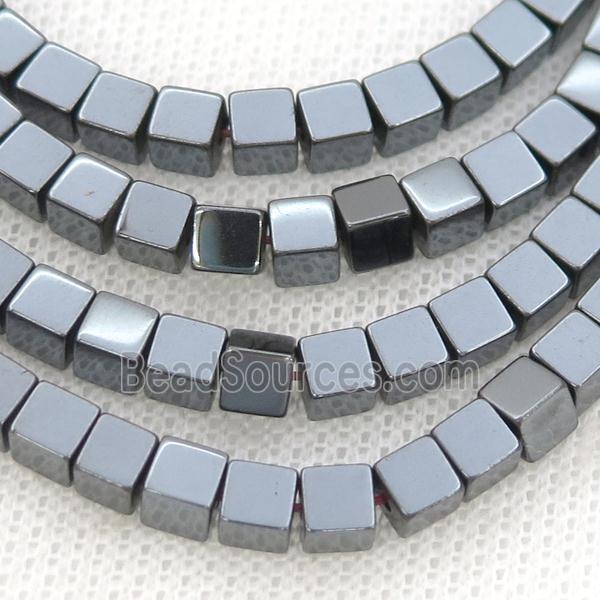 Hematite Cube Beads Black