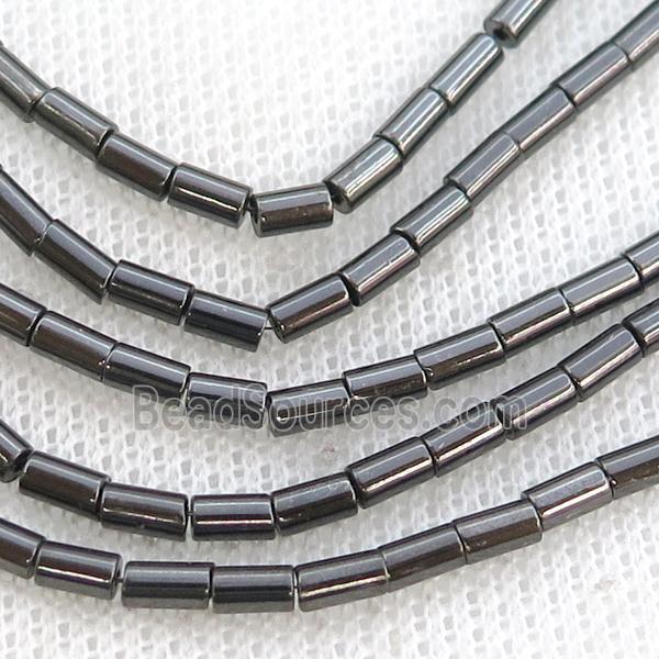 Black Hematite Tube Beads