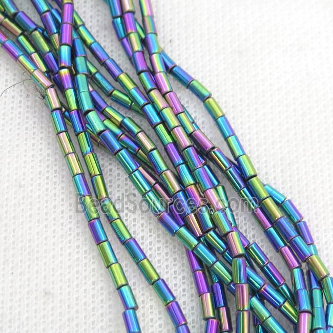 Rainbow Hematite Tube Beads