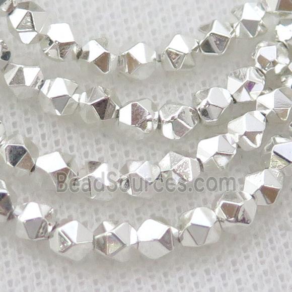 Hematite Beads Cut Round Shiny Silver