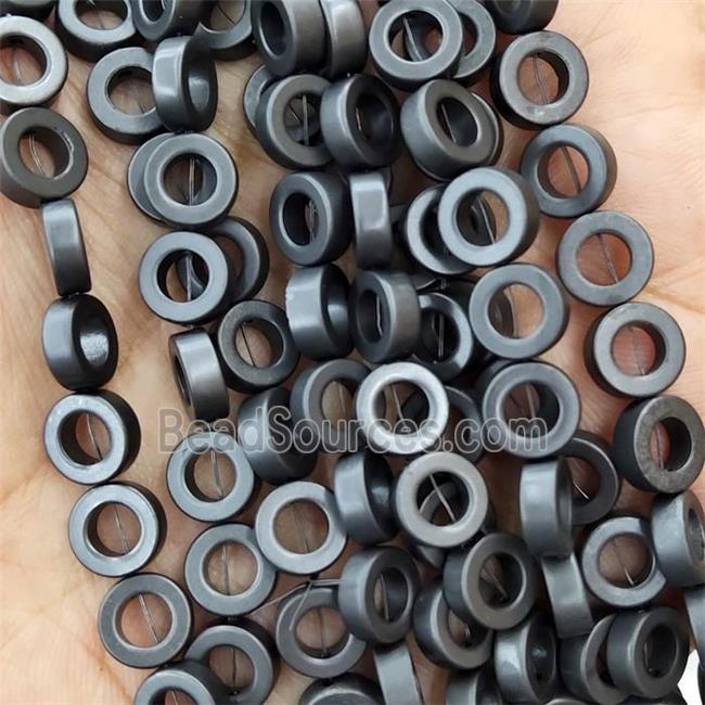 Black Hematite Ring Beads Circle Matte