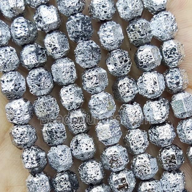 Hematite Bullet Beads Shiny Silver Electroplated