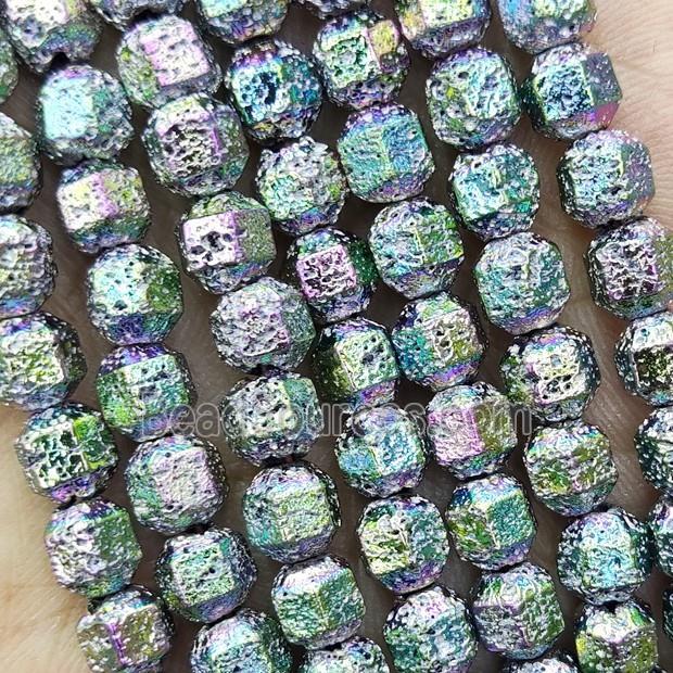 Hematite Bullet Beads Rainbow Electroplated