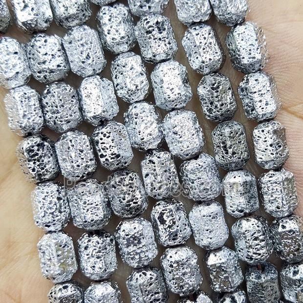 Hematite Bullet Beads Shiny Silver Electroplated