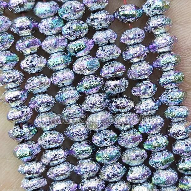 Hematite Rondelle Beads Multicolor Electroplated