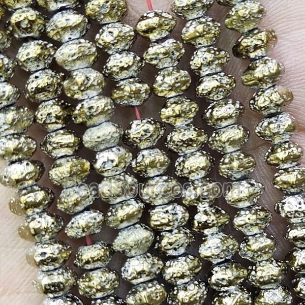 Hematite Rondelle Beads Lt.gold Electroplated