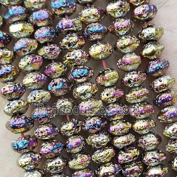 Hematite Rondelle Beads Multicolor Electroplated