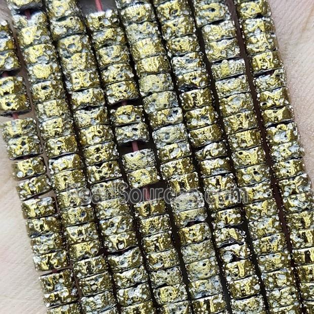 Hematite Heishi Beads Lt.gold Electroplated