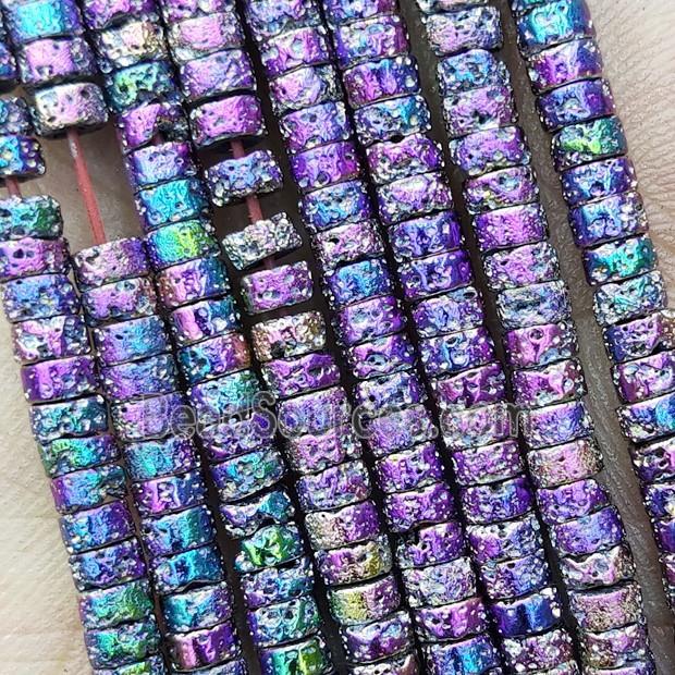 Hematite Heishi Beads Rainbow Electroplated