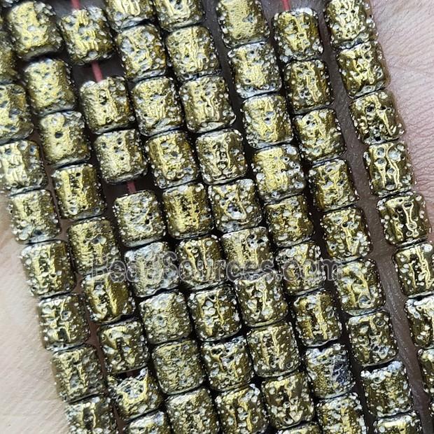 Hematite Tube Beads Lt.gold Electroplated