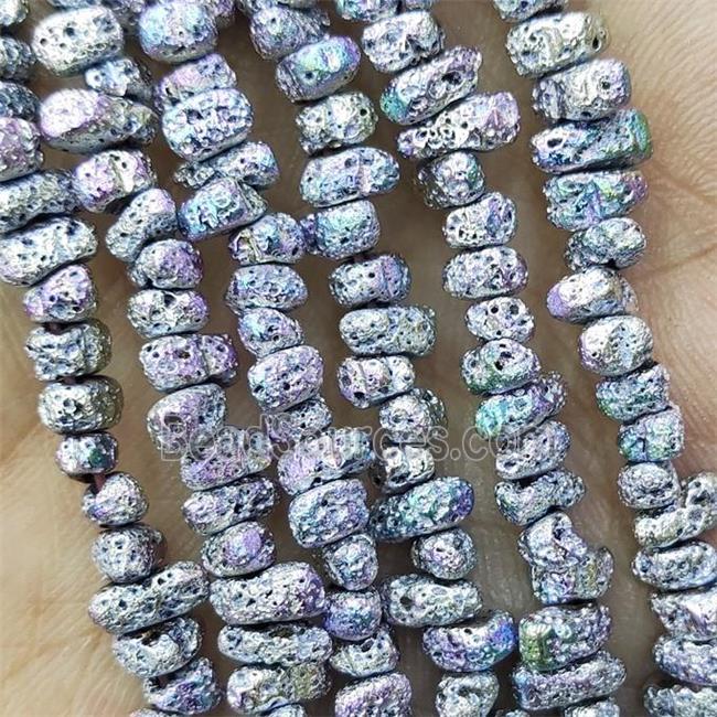 Hematite Beads Freeform Multicolor Electroplated