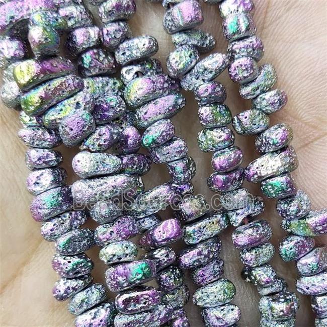 Hematite Beads Freeform Multicolor Electroplated