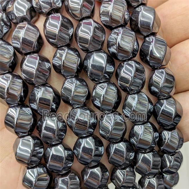 Hematite Twist Beads Black