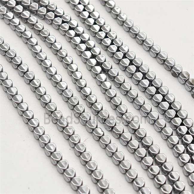 Hematite Carambola Beads Platinum Plated