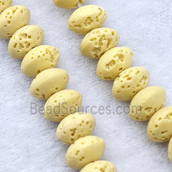 Yellow Lava Rondelle Beads Smooth