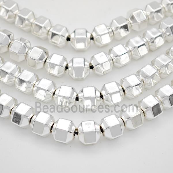 Hematite Beads Prism Shiny Silver