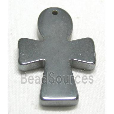 Black Hematite Cross Pendant with hole