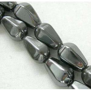 Magnetic Hematite bead, 6 facets teardrop