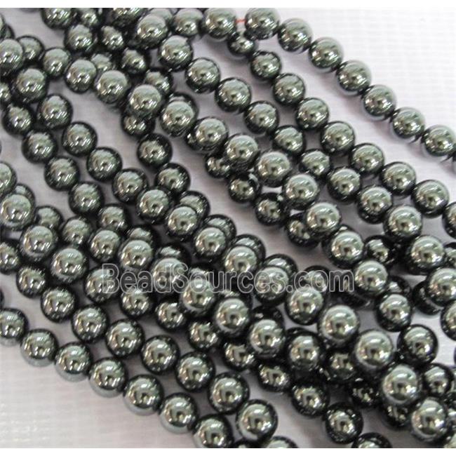 round black Hematite beads, no-Magnetic