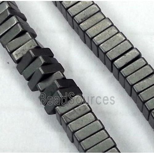 matte Hematite beads, no-Magnetic, square