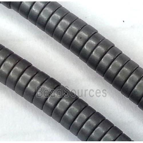 matte Hematite heishi disc beads, no-Magnetic