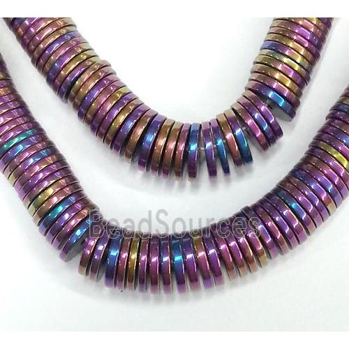 Hematite heshi bead, no-magnetic, rainbow