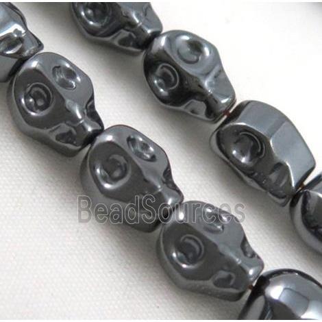 Hematite bead, no-magnetic, skull, black