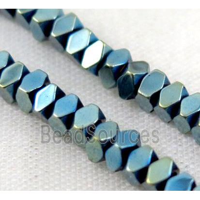 green electroplated hematite rhombic beads