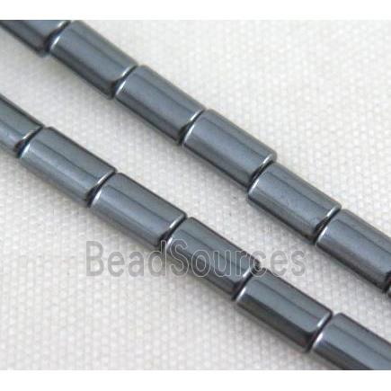 hematite tube beads, black electroplated