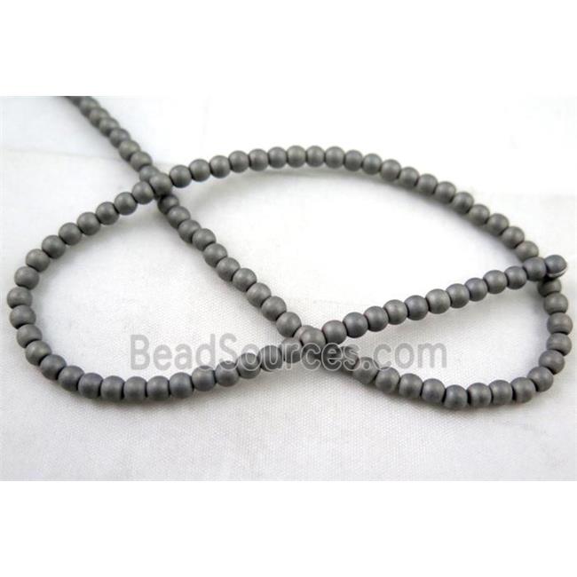 round matte Black Hematite Beads