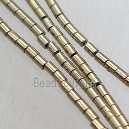 hematite tube beads, pyrited color