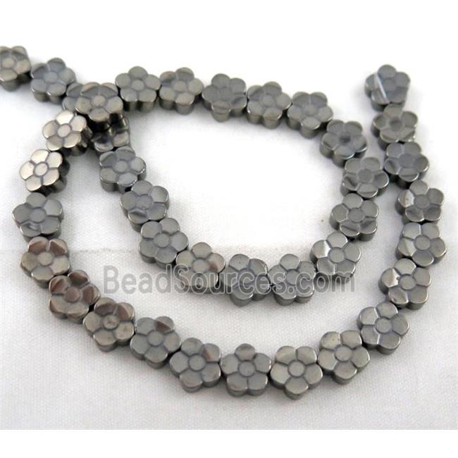 hematite flower bead